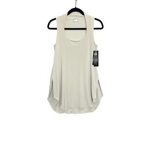 NWT Sympli Go To Tank Sleeveless Tunic Cream Tank Top Shirt Size 6 Relaxed Fit